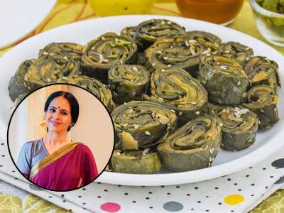 ऐश्वर्या नारकरांनी सांगितली अळुवडीची खास रेसिपी, बेसनाऐवजी वापरा &#039;हा&#039; एक पदार्थ, वड्या होतील खुसखुशीत 