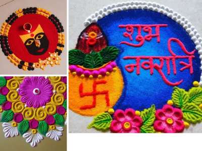 दारासमोर काढा या सुंदर रांगोळ्या काढून करा देवीचे स्वागत, शेजारीही करतील कौतुक; पाहा लेटेस्ट Designs 