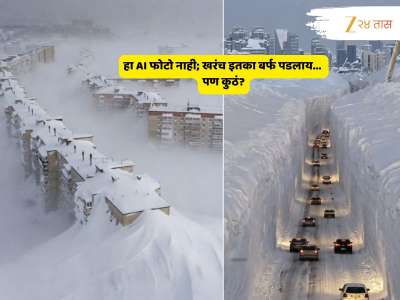 AI फोटो नव्हे, प्रत्यक्षात पडलाय इतका बर्फ; हिमवादळ काय असतं ते दाखवून देतायत हे दातखिळी बसवणारे Photo