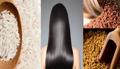 लांब आणि दाट केस हवे आहेत? खर्चिक Keratin Treatment घरच्या घरी करण्याची सोपी पद्धत | How To Use Fenugreek And Rice Water flaxseeds For Hair Growth Keratin treatment at home in marathi