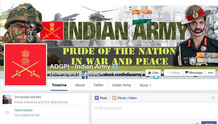 अमेरिका,पाकिस्तानला मागे टाकत इंडियन आर्मीचं फेसबुक पेज टॉपवर