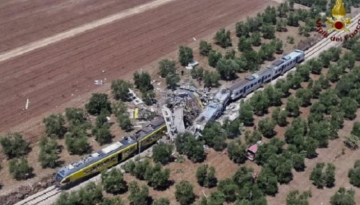 इटलीमध्ये भीषण ट्रेन अपघात