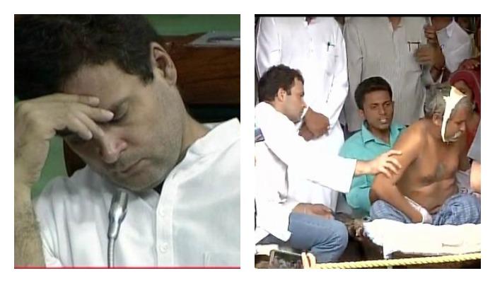 काल संसदेत झोपलेले राहुल गांधी आज पीडितांच्या भेटीला