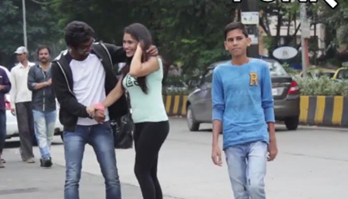 व्हिडिओ : मुलगी अनोळखी लोकांना मिठी मारायला जाते तेव्हा...