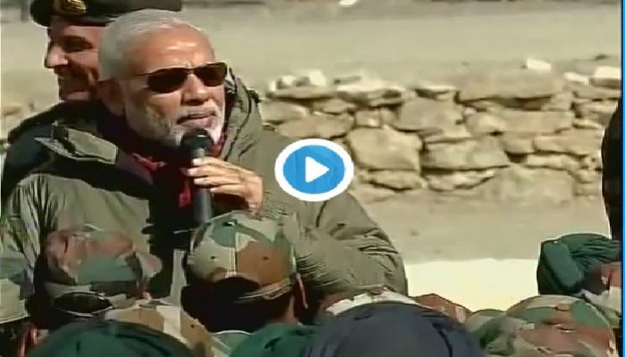 पंतप्रधान मोदींसोबत जवानांनी दिल्या भारत माता की जय, वंदे मातरमच्या घोषणा