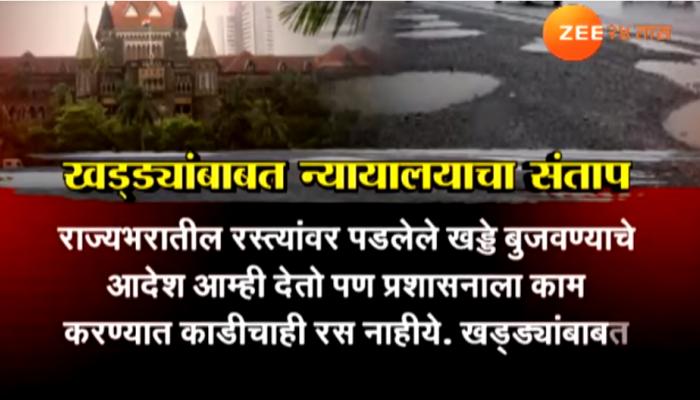 राज्यातील रस्त्यावरील खड्ड्यांवरुन मुंबई उच्च न्यायालयाचा संताप