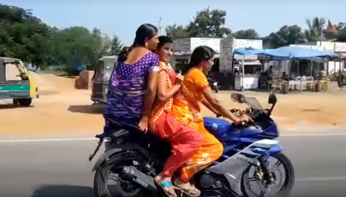 VIRAL VIDEO: साडी नेसून महिलेने चालवली स्पोर्ट्स बाईक