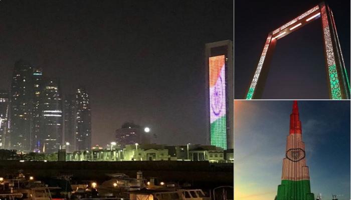 पंतप्रधान मोदींचा युएई दौरा, दुबईत इमारतीवर तिंरग्याची रोषणाई