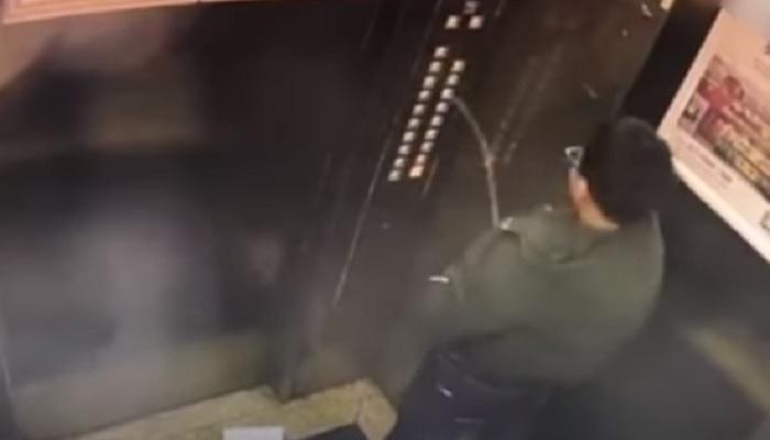 व्हिडियो : लिफ्टमध्ये केली लघुशंका, लिफ्टने घेतला बदला 