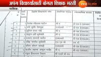  नाशिकात अपंग विद्यार्थ्यांसाठी शिक्षकांची बोगस भरती