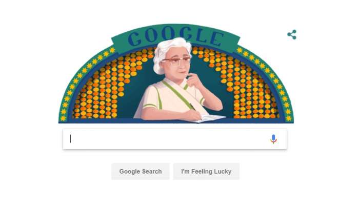 Google Doodle उर्दू लेखिका &#039;इस्मत चुगताई&#039;वर &#039;गूगल डूडल&#039;