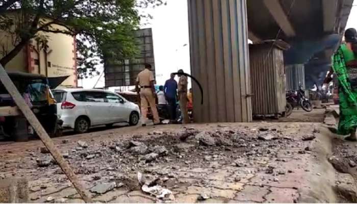 भिवंडीतील राजीव गांधी उड्डाणपुलाचा काही भाग कोसळला