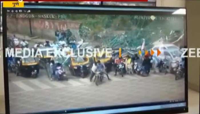 Pune CCTV Footage Of Advertisement Hording Collapse