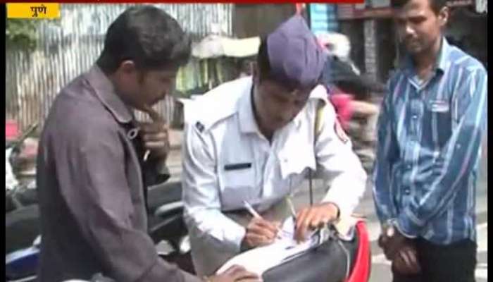 Pune Auto Rikshaw Driver Fined For Not Wearing Helmet