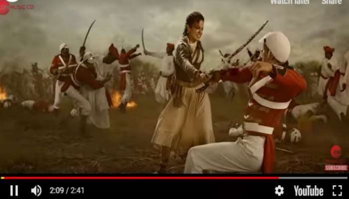 Manikarnika song : युद्धभूमीतील पराक्रमासाठी झाशीची राणी सज्ज, &#039;विजयी भव....&#039;