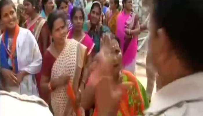  Police And BJP Women Workers Clash During Protest Over Pipili Rape Case.