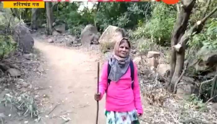 Old Lady Climb Harischandra Fort At The Age Of Seventy Five
