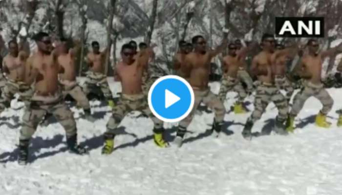 VIDEO : रक्त गोठवणाऱ्या थंडीत जवानांचा मार्शल आर्ट्सचा सराव
