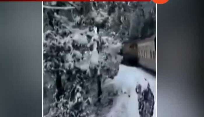 Railway Minister Piyush Goyal Share Toy Train Running In Snow Fall