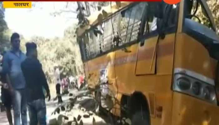 Palghar Sir JP International School Bus Accident Three Students And Driver Injured