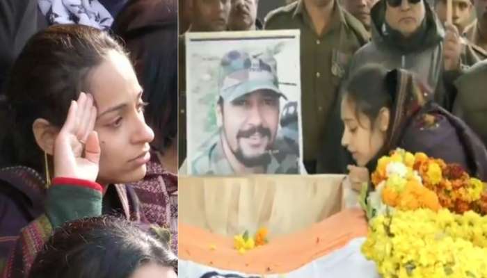 VIDEO : I Love You म्हणत वीरपत्नीने दिला शहीद पतीला अखेरचा निरोप 