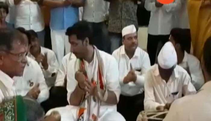 NCP Leader Parth Pawar Didi it Bhajan In Temple