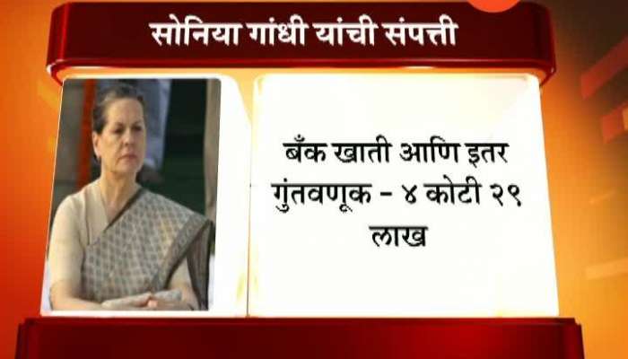 Sonia Gandi Declares Assets Worth Rs 11.82 Cr loksabha election 2019