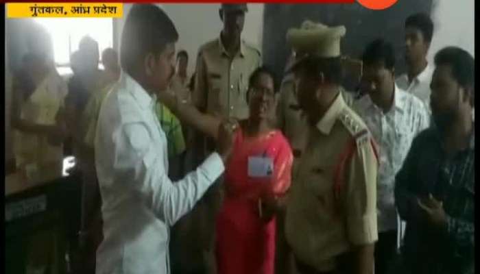 Furious Andhra Candidate Smashes EVM At polling Station,Arrested