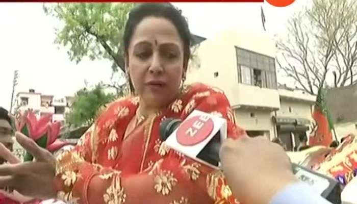 Mathura Hema Malini Interview During Election Campaign