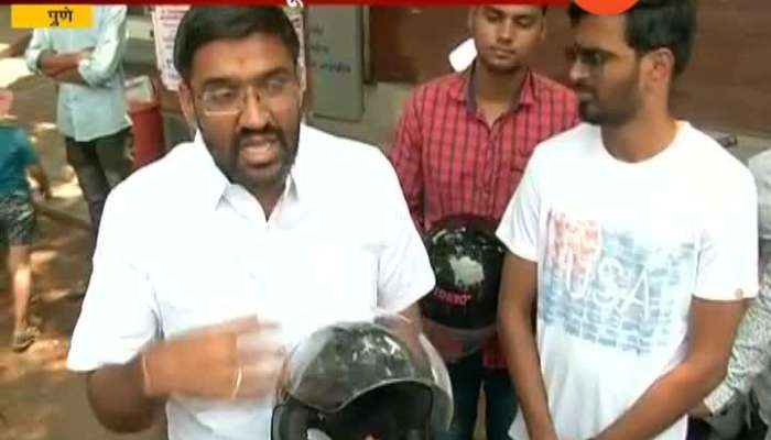 Pune Independent Contestant With Helmet Logo Campaigning For Lok Sabha Election 2019