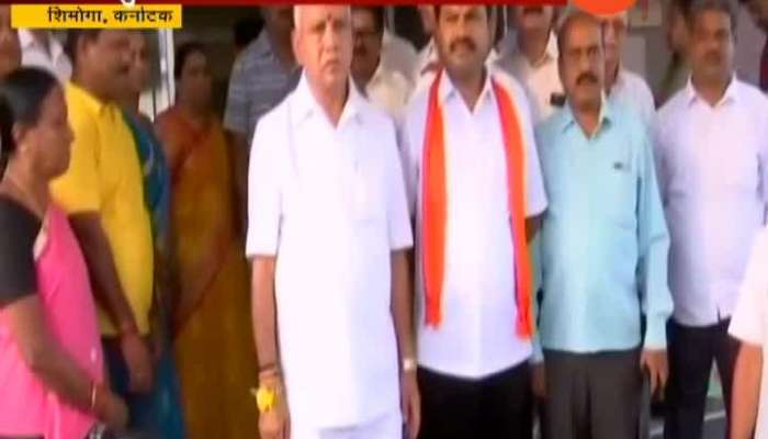 Karnataka,Shimoga Yediurappa Casts His Vote