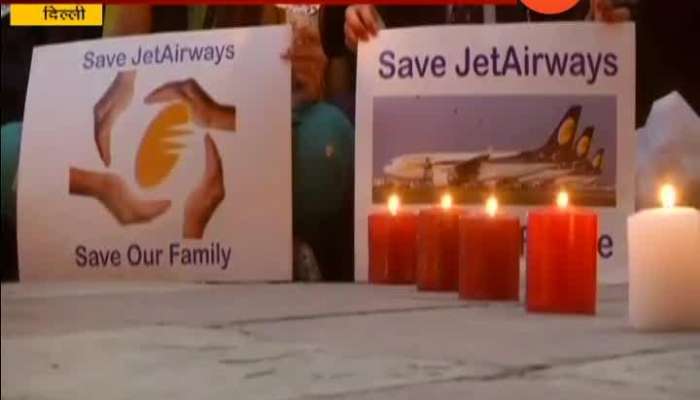 Delhi Jet Airways Wokers Candle March In Jantar Mantar Ground