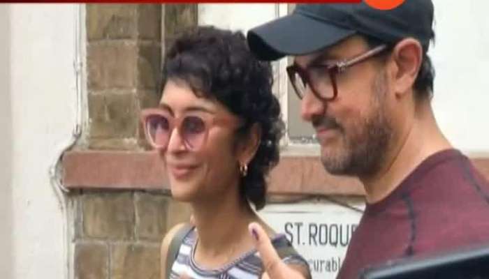 Actor Aamir Khan Cast His Vote With Wife For LS General Election
