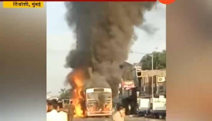 Mumbai Ground Report On BEST Bus Catches Fire In Goregaon,No Injuries Reported