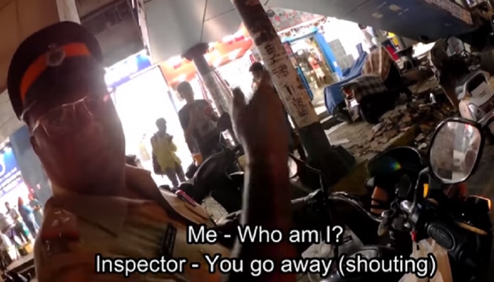 व्हिडिओ : मग्रुर पोलिसाची दबंगगिरी कॅमेऱ्यात कैद