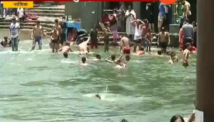 Nashik People And Tourist Enjoying Goadvari River At Ram Kund