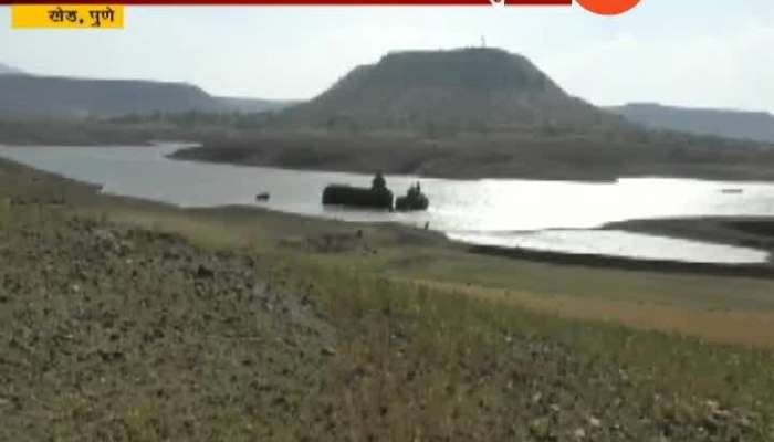 Pune, Khed Due To Drought Under Water Shiv Mandir Seen Villegers