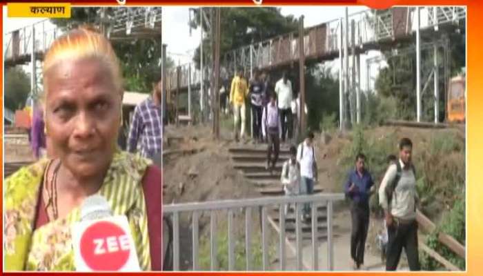 Kalyan Passengers Crossing Railway Tracks After Footover Bridge Shutdown