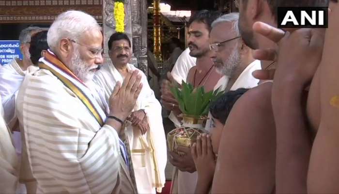 केरळच्या गुरुवायुर कृष्ण मंदिरात पंतप्रधान मोदी दाखल