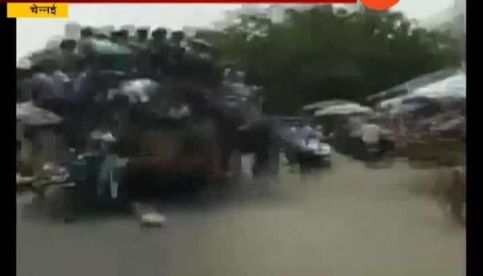 Chennai College Students Fall From Bus Roof Top