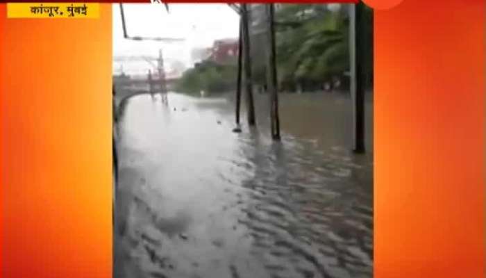 Mumbai Vikroli And Kanjurmarg Water Logging On Railway Track Local Train Derailed By Fifty Minutes