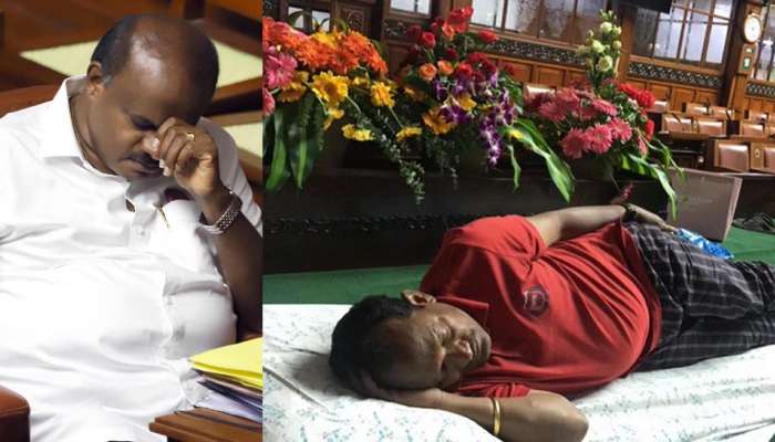 कर्नाटकात शह-काटशह; भाजप आंदोलक आमदार विधानसभेतच झोपले 