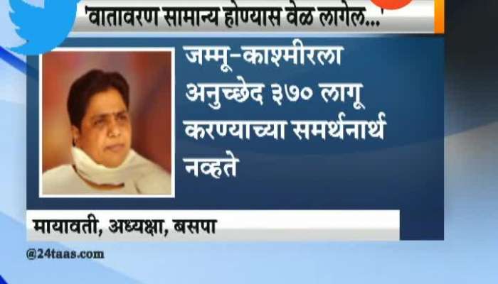BSP Mayawati Tweets On Abrogation Of Article 370