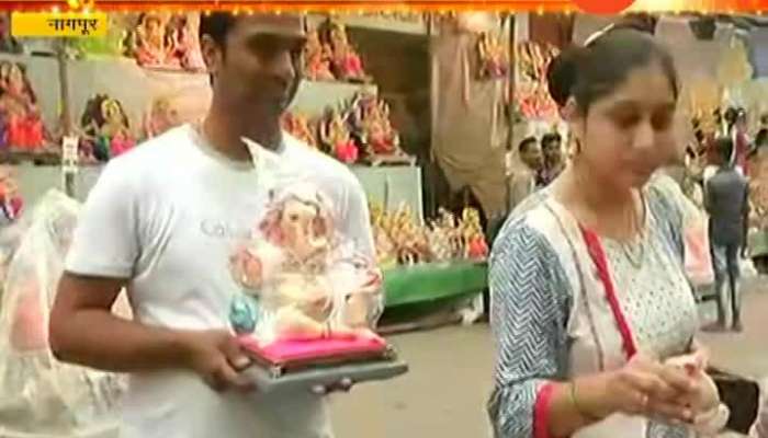 Nagpur Chitaroli Devotee Taking Ganpati Bappa