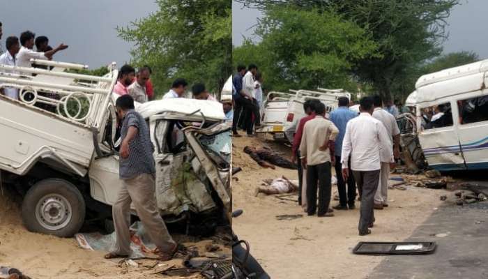 राजस्थानात बस - जीप अपघात १३ ठार, १० गंभीर जखमी