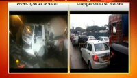 मुंबई : आठ तासानंतरही अपघातग्रस्त ट्रक जागेवर, वाहतूक कोंडी