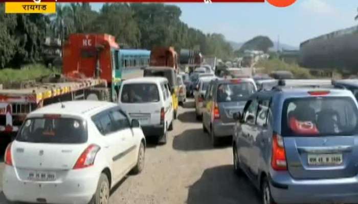 Raigad Heavy Traffic Jam At Mumbai Goa Highway