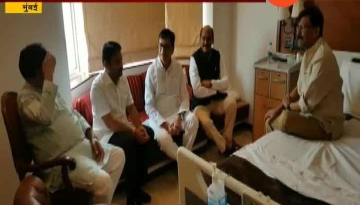 Mumbai Congress leaders meet Sanajy Raut At Hospital