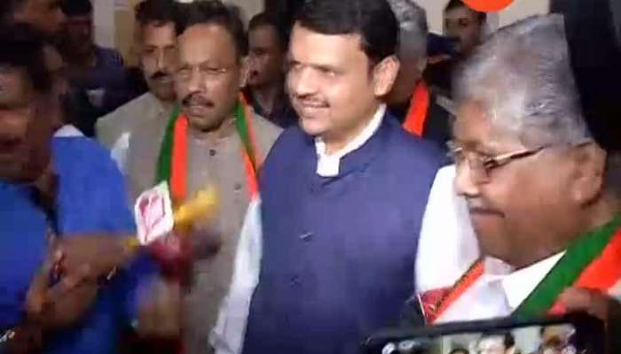 Mumbai CM Devendra Fadnavis Arrives At Dadar BJP Office For Meeting