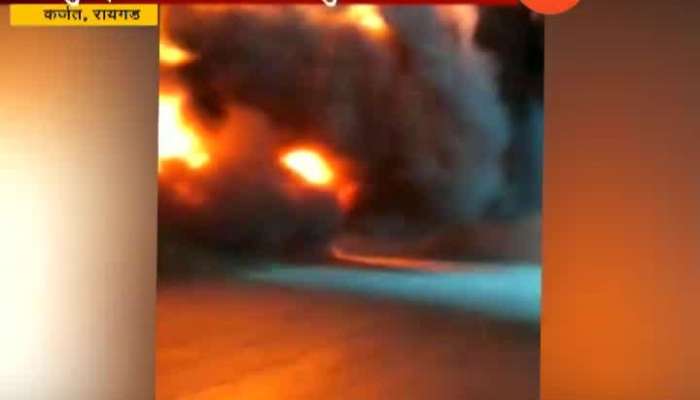 Karjat Chemical Tanker Catches Fire At Mumbai Pune Expressway
